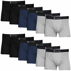 Fullluwaa Boxershorts Herren 12er Pack - Business Men Retroshorts Männer Trunks Baumwolle Unterwäsche Weiche und Ideale Passform (Ohne Kratzenden Zettel) Schwarz 4er+grau 4er+brau 4er XL