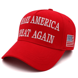 Trump 2024 MAGA Hat Make America Great Again Donald Trump Slogan with USA Flag Cap Einheitsgröße-M Roter Maga-Hut