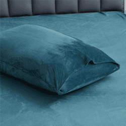 Boqingzhu Flauschiger Plüsch Kissenbezug 40×80cm Petrol Blau Uni Flanell Fleece Kissenhülle Cashmere Touch Winter Kuschelig im Umschlagstil 2 Stück Plüsch Petrol Kissenbezug 40 x 80 cm