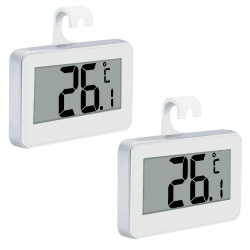 Kühlschrankthermometer, Digitale Thermometer kühlschrank Mit Gefrierfach Thermometer Mit Gut Lesbarem LCD-Anzeige Lesen Perfekt für Lnnen/Außen/Home/Restaurants/Bars/Cafés (Weiß-2)