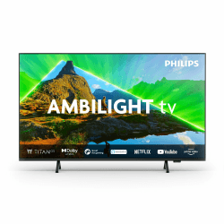 Philips Ambilight 50PUS8309 4K LED Smart TV - 50-Zoll Display mit Pixel-präziser Ultra HD, Titan OS Plattform und Dolby Atmos-Klang - Funktioniert mit Alexa und Google Sprachassistent – Matt Schwarz 2024 Series 50 "