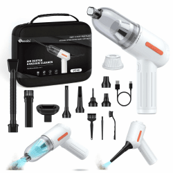 【Upgrade Bürstenloser Motor】3 in 1 Mini Handstaubsauger, 3-Gang 15KPA Auto Staubsauger, 150000 U/min Druckluftspray Elektrische Staubgebläse mit 7600 Akku für PC Reinigungsset, AUTO, Sofa VC49