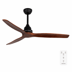 Cecotec Deckenventilator EnergySilence Aero 580. Leistung von 65W mit Leistungsstarkem Motor, 52’’ (132 cm), 3 Flügel, Timer, 3 Geschwindigkeiten auswählen, Sommer-/Winterfunktion, Schwarz/Nussbaum Schwarz / Nussbaum 40W