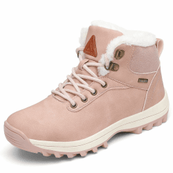 Mishansha Winterschuhe Herren Gefüttert Winterstiefel Damen Warm Winterboots Wasserfeste 41 EU Rosa