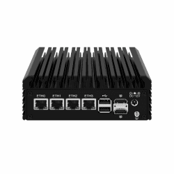 Micro Firewall Appliance, Mini PC, pFsense Plus, Mikrotik, OPNsense, VPN, Router PC, Intel Alder Lake-N 12th Gen N100, HUNSN RJ42, 4 x 2.5GbE I226-V, 2 x HDMI, DP, TF, Type-C, 16G DDR5 RAM, 128G SSD 16G RAM 128G SSD H N100