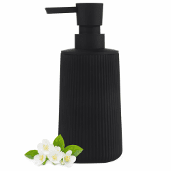 Moderne Seifenspender Schwarz Kunststoff Spülmittelspender, Seifenspender Bad für Badezimmer, Arbeitsplatte, Küche, Soap Dispenser mit Pumpspender (Matt Schwarz, Flüssigpumpe) Flüssigpumpe Matt Schwarz
