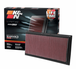 K&N Motorluftfilter 33-2857: Hochleistungsluftfilter, Abwaschbar, Ersatzfilter, Erhöhte Leistung, 2003-2024 VW / AUDI / LAND ROVER / PORSCHE
