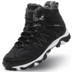 ASHION Damen Winterschuhe Trekking Wanderstiefel Wanderschuhe Warm Gefüttert Schneestiefel Winter Outdoor Boots rutschfeste StiefelettenWinterstiefel 38 EU Schwarz Weiß