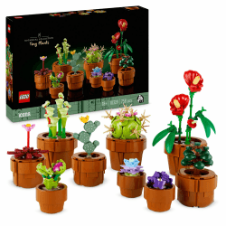 LEGO Icons Mini Pflanzen, 9 künstliche Blumen zum Bauen, Botanical Collection Sammel-Set für Erwachsene mit baubarem Terrakotta-Topf, Wohndeko, Geschenk für Frauen und Männer 10329