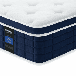 Inofia Matratze Ace Hybrid 90X200cm Höhe26 cm Taschenfederkernmatratze Härtegrad H3 Mittelfest 7-Zonen Federkernmatratze mit 100 Nächte Probeschlafen- Orthopädische Matratze für erholsamen Schlaf 90×200 H3/26cm