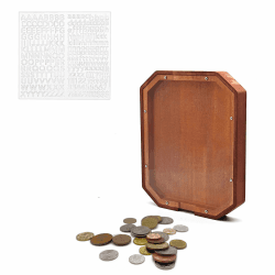 MEDOYOH Nummer 0" Spardose Holz Groß, 23CM/9IN 0-9 Glückszahlen Spardose Hölzerne Sparbüchsen Münze Bank Münze Sparschwein Geld Bank für Erwachsene Kinder Geburtstagsgeschenk Nummer "0"