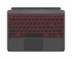 Inateck Surface Go Tastatur für Surface Go (1&2&3&4 Generation), Bluetooth 5.1, 7 Farben Hintergrundbeleuchtung, Trackpad, QWERTZ, KB02009 Schwarz