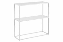 AC Design Furniture Nino Konsolentisch mit 1 Ablage, Industrieller Konsolentisch aus Metall, Weißer Beistelltisch, Industriemöbel, Wohnzimmermöbel, Flurmöbel, B: 79,5 x H: 80,5 x T: 26 cm Weiß Single