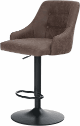 ALPHA HOME Höhenverstellbarer Drehbarer Barhocker Barstuhl Thekenhocker PU Leder mit Rückenlehne und Fußstütze Umarmungsgefühl Thekenhocker für Küche Café Büro 1 Braun