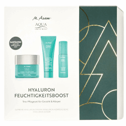 M. Asam AQUA INTENSE Geschenkset mit Hyaluron Serum (50ml), Supreme Hyaluron Cream (50ml) & Hyaluron Körpercreme (50ml), Intensive Feuchtigkeit für Gesicht & Körper, Weihnachtsgeschenkidee