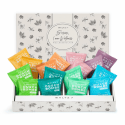 WALTZ 7 Original Duschbomben Set, 16 Stück, 8 Düfte, Dankeschön Geschenk für Frauen, Männer, Geburtstagsgeschenk Freundin, Mama, Papa, Geschenkbox, Geschenkidee, Adventskalender Füllung Kleinigkeiten Set mit 16 Stück (8 verschiedene Düfte) 16 stück (1er P