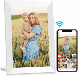 AEEZO 32GB 10,1 Zoll WLAN Digitaler Bilderrahmen,1280x800 HD IPS Touchscreen,Unterstützt SD Karte,Automatische Drehung, Einfache Einrichtung zur Gemeinsamen Nutzung von Fotos und Videos 10.1 Zoll, Weiß