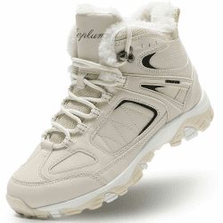 ASHION Damen Winterschuhe Trekking Wanderstiefel Wanderschuhe Warm Gefüttert Schneestiefel Winter Outdoor Boots rutschfeste StiefelettenWinterstiefel 40 EU Beige