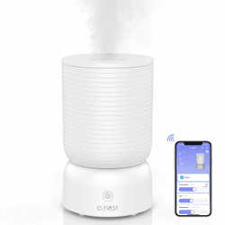 CLEVAST Luftbefeuchter, Top Fill 3L Cool Mist Quiet Ultraschall Humidifier, Luftbefeuchter Schlafzimmer mit Aroma Diffuser, Luftfeuchtigkeit Kontrolle & Wi-Fi Kontrolle, Dauerbetrieb 24h Classic