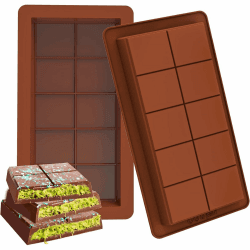 Lonnalee Schokoladenform Silikon Tief Schokoladentafel Form 2 Stück Silikonform Schokoladentafel Tiefe Schokoladenform Extra Tief Schokolade für Schokolade Praline Süßigkeiten mit 10 Muldenfür
