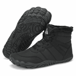 Mishansha Barfußschuhe Winter Warm Gefüttert Winterschuhe für Damen Herren Gr.36-48 EU 37 EU Schwarz
