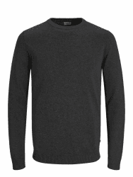 JACK & JONES Male Rollkragenpullover Einfarbig Rollkragenpullover Dark Grey Melange L Pullover