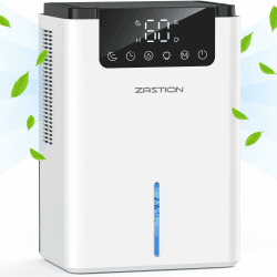 Luftentfeuchter Elektrisch, 2200ml Raumentfeuchter Leise Dehumidifier Mit Funktion Abtauen & Schlafmodus, Luftreinigung und Gegen Feuchtigkeit, Ideal für Schlafzimmer Keller Weiß-2.2l