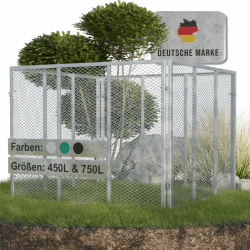 Heimfleiss® Komposter Metall 100x100x75 cm | 750L Metallkomposter verzinkt & pulverbeschichtet | Metall Komposter Garten für Rasenschnitt & Biomüll | Gartenkomposter mit Stecksystem | Kompost Behälter Silber 100 x 100 x 75 cm (750 L)