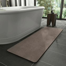 KAZOLEN rutschfeste Badematte Super Absorbierende Badezimmerteppich: dünn 40 x 120 cm Waschbar schnelltrocknende Badvorleger Duschvorleger für Dusche, Badewannen und Badezimmer, Toilette, braun Braun 40 x 120 cm