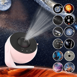 Sternenhimmel Projektor, Home Planetarium, Projektor Lampe Sternenhimmel für Schlafzimmer Kinder Erwachsene mit 12 Planeten Discs, Nebel/Mond/Himmels Galaxie Projektor, Starry Nachtlicht Projektor Schwarz und Weiss