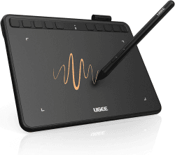UGEE S640 Grafiktablett für PC 6.3 X 4 Inch, Dital zeichenpad mit Stift 8192 Druckempfindlichkeit 10 Express-Tasten Stifttablett Kompatibel mit Windows Mac Linux