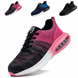 Sicherheitsschuhe Arbeitsschuhe S3 Herren Damen Leicht Arbeit Schuhe mit Stahlkappe Sommer Frauen Sportlich Schutzschuhe Sicherheit Sneaker Shoes Turnschuhe 41 EU Schwarz Rosa