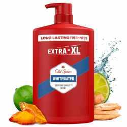 Old Spice Whitewater 3-in-1 Duschgel & Shampoo für Männer, 1L, langanhaltender, frischer Duft in Parfümqualität, Tiefenreinigung für Haare-Gesicht-Körper, sanftes Hautgefühl Whitewater 1 l (1er Pack)
