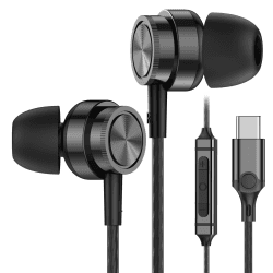 USB C Kopfhörer, Kopfhörer mit Kabel USB C for Samsung Galaxy S24 Ultra S23 S22 FE A55 A54 und iPhone 16 15, Stereo Kopfhörer USB C Anschluss für ipad Pro 2022/202, Pixel 8/7 Tablets Laptops und usw Schwarz