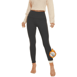 AMIYOYO Thermo Leggings Damen Gefüttert Leggings Fleece Thermohose Verdickte Plüsch Leggins Blickdicht Samt Thermounterwäsche Warm Strumpfhose Winter XXL Dunkelgrau