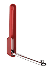 WENKO Klapphaken Premium Omega, klappbarer Wandhaken zum Anbohren, mit Abrutschsicherung, modernes Design, Kunststoffgehäuse und stabiler Metallhaken, 2,5 x 18 x 3,5 cm, Rot