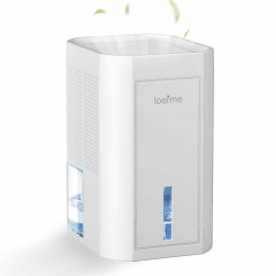LOEFME 1000ml Mini-Luftentfeuchter, 7-farbige LED-Lichter, tragbarer und ultraleiser Luftentfeuchter elektrisch in Weiß, ideal für Schlafzimmer, Badezimmer, Kleiderschrank und Ankleidezimmer