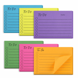 300 Blätter Haftnotizen, To Do Liste, Sticky Notes, Haftnotizen Klebezettel, Notizblöcke Linierte Notizzettel für Planer Erinnerung Büro Zuhause Schule Zubehör 4 To Do Liste