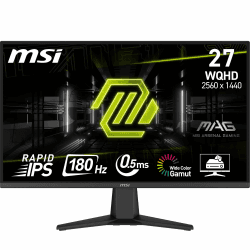 MSI MAG 275QF 68.6 cm WQHD Gaming Monitor - 2560x1440 Rapid IPS Panel, 180Hz / 0.5ms (GtG, Min.), 101% sRGB Farbraum, rahmenloses Design, HDR Ready - DisplayPort 1.4, HDMI 2.0b (WQHD@144Hz)