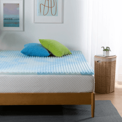 Zinus Matratzenauflage 90x200 cm - Härtegrad H2-H3 - Höhe3,8 cm - Öko-Tex zertifiziert - Cooling Swirl Gel Matratze in Memory Schaum 90 x 200 cm Höhe: 3.8 cm
