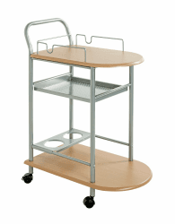 HAKU Möbel Küchenwagen alu, buche, MDF, Metall - Maße: B 65 cm x H 83 cm x T 35 cm, Style: Modern Alu-buche 65 x 35 x 83 cm