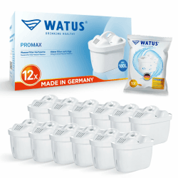 Watus Wasserfilter Kartuschen, für Brita Maxtra+ und Maxtra, Style, Marella, Elemaris, für Ersatz Brita Filterpatronen, Made in Germany (12) 12 Pack
