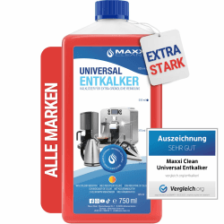 Maxxi Clean | 1x 750 ml Universal Entkalker Konzentrat für Kaffeemaschinen & Kaffeevollautomaten aller Typen | für 6 Entkalkungsvorgänge | universelle Gerätereinigung gegen Kalk und Verschmutzungen Frei von Duftstoffen 750 ml (1er Pack)