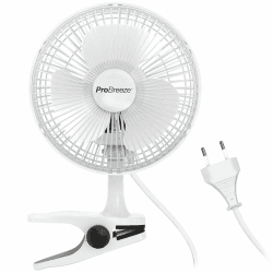 Pro Breeze Mini Ventilator mit Clip - 15 cm Durchmesser, 2 Geschwindigkeitsstufen, starke + stabile Klammer - Ideal als Tischventilator im Büro am Schreibtisch oder Zuhause im Schlafzimmer Weiß