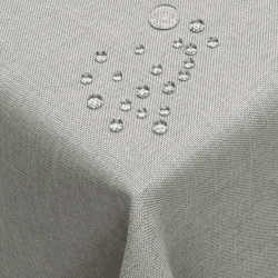 DecoHomeTextil Leinen Optik Farbe Größe wählbar - Eckig 110 x 180 BZW.180x110 BZW. 110x180 cm Hellgrau mit Lotus Effekt Tischdecke mit Fleckschutz Hellgrau TD Eckig Eckig 110 x 180 cm Hellgrau