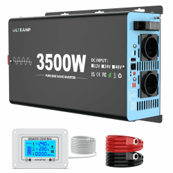 OLTEANP 3500W/7000W Wechselrichter 24v auf 230v Reiner Sinus Spannungswandler Power Inverter mit 2 AC Steckdosen,Type-C&USB Anschlüsse,LCD-Bildschirm-Fernbedienung,Für Wohnmobil Wohnwagen 3500W-24V