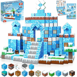 Goody King Magnetische Bausteine mit 100pcs Magnetwürfel Bauen Deine EIS und Schneewelt Frozen Spielzeug ab 4 Jahre Junge und Magnetic Building Blocks