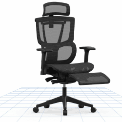 FLEXISPOT Ergonomischer Bürostuhl Schreibtischstuhl Verstellbarer Lendenstütze 4D-Armlehnen 2D-Kopfstütze Atmungsaktiver Sitz höhenverstellbarer Belastbar bis 130 kg Arbeitsstuhl C7B-AIR PRO,Schwarz Schwarz AIR-PRO
