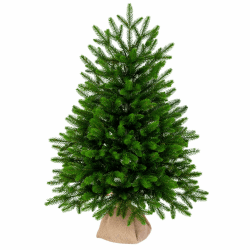 eveXmas 85cm Künstlicher Weihnachtsbaum, Tannenbaum Onyx Klassik Grün, 139 Zweige 100% PE-Spitzen, inklusive ständer sackleinen Grün 85cm