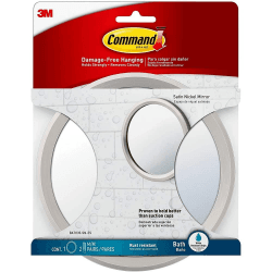 Command Badspiegel, Nickel, Satin/Nickelfarben, 1 Pack Satin-Nickel